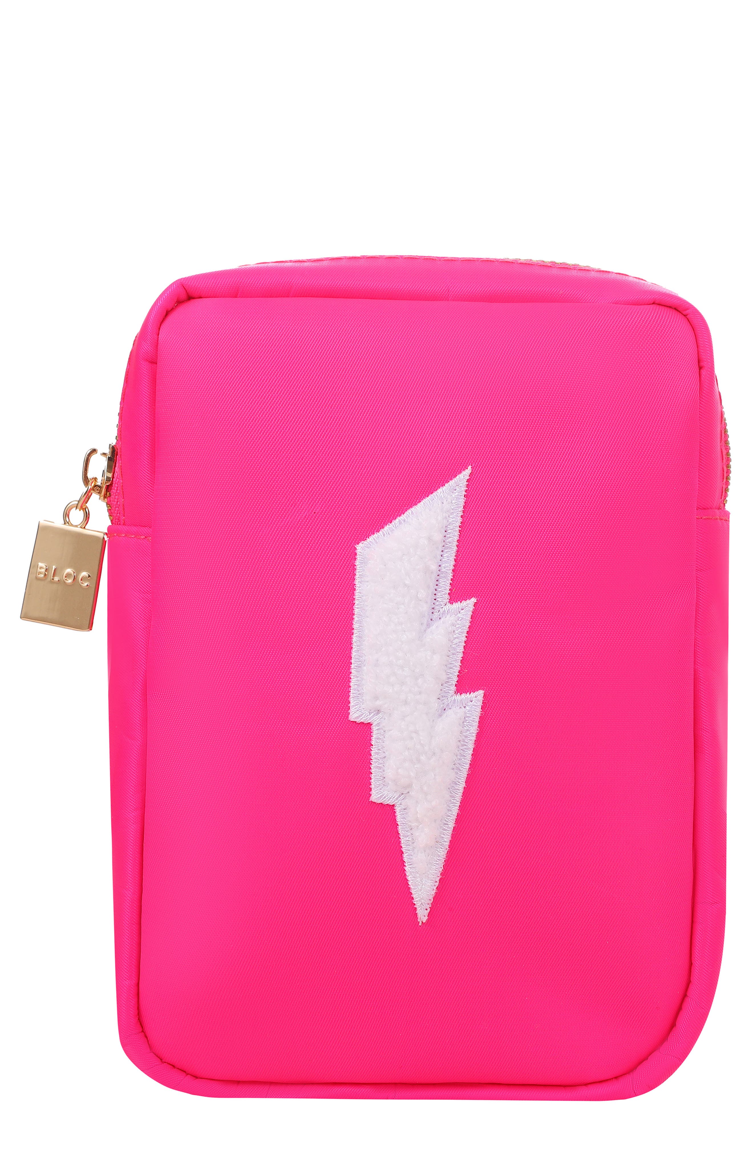 Bloc Bags Mini Lightening Bolt Cosmetics Bag in Hot Pink 