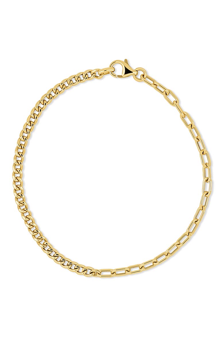 14k Gold Mixed Link Chain Bracelet, Main, color, 14K YELLOW GOLD