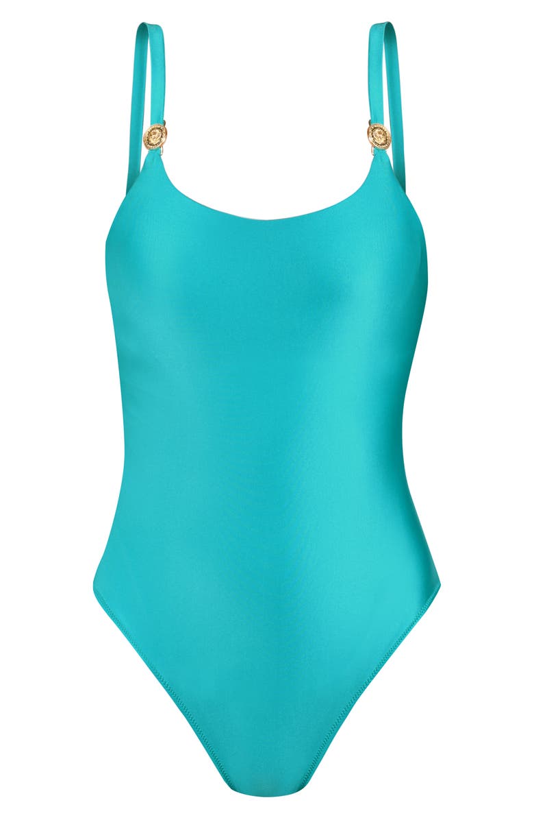 L'AGENCE Remi Shimmer One-Piece Swimsuit, Alternate, color, Aqua