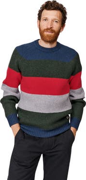 Aubin Pitt Block Stripe Crew Neck Sweater
