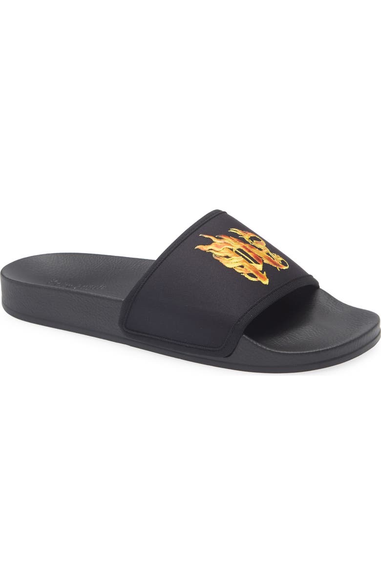 Palm Angels Logo Slide Sandal, Main, color, Black