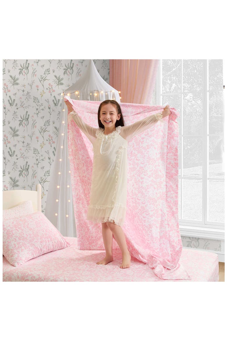 Toile Unicorn Microfiber Sheet Set, Alternate, color, PINK TOILE UNICORN