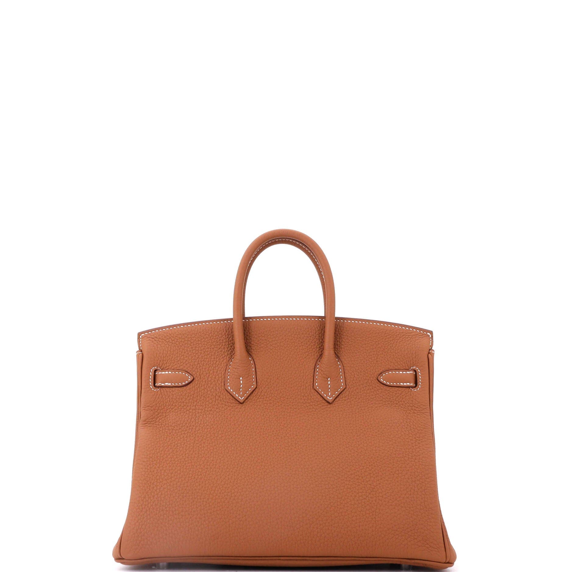 Birkin Handbag Brown Togo with Palladium Hardware 25, Alternate, color, Gold