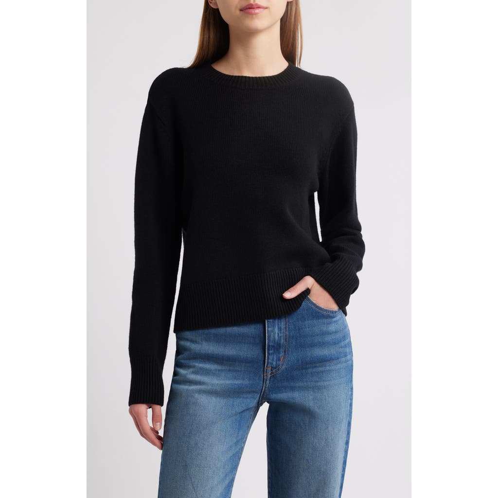 Frame Cashmere Crewneck Sweater In Black