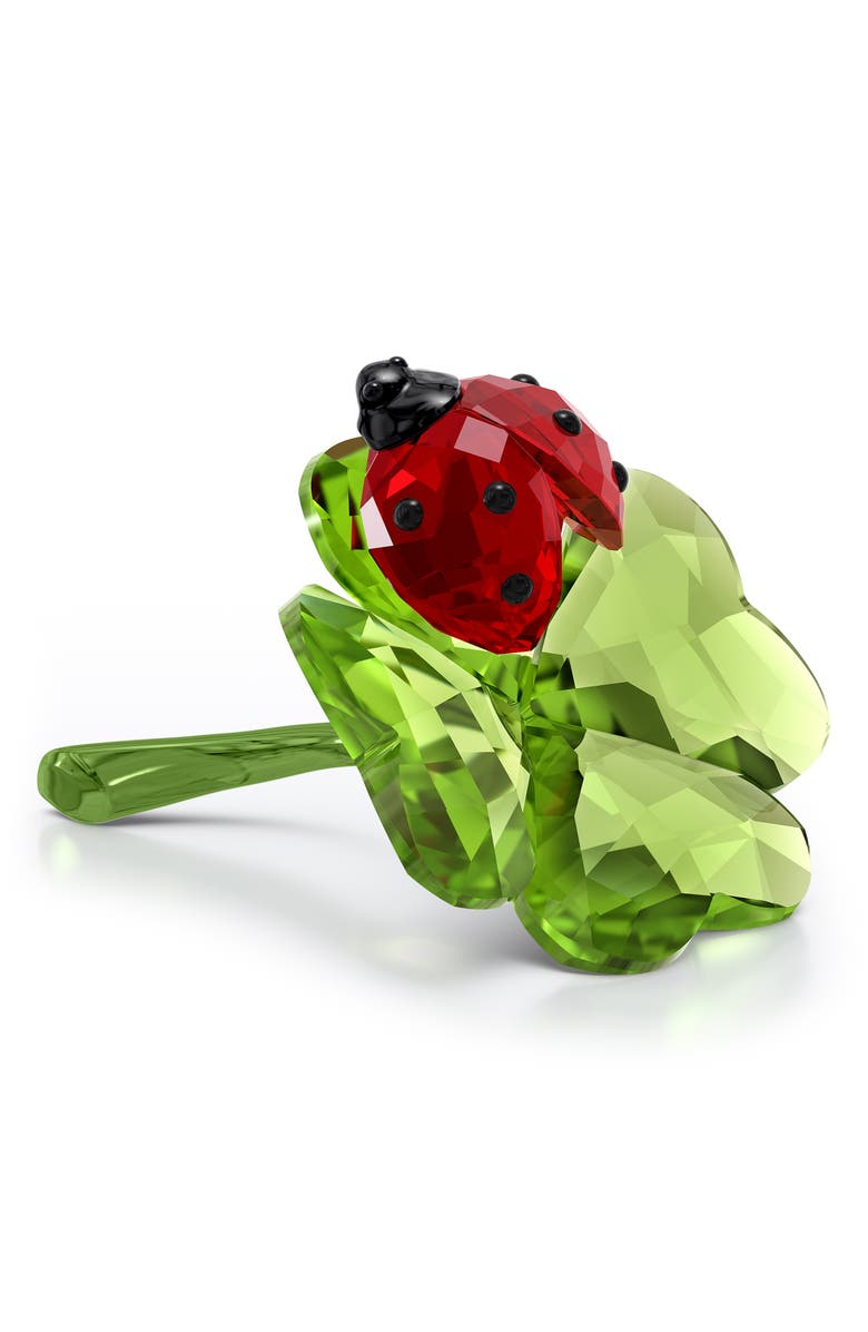 Swarovski Idyllia Ladybug & Clover Crystal Figurine, Main, color, Multicolored