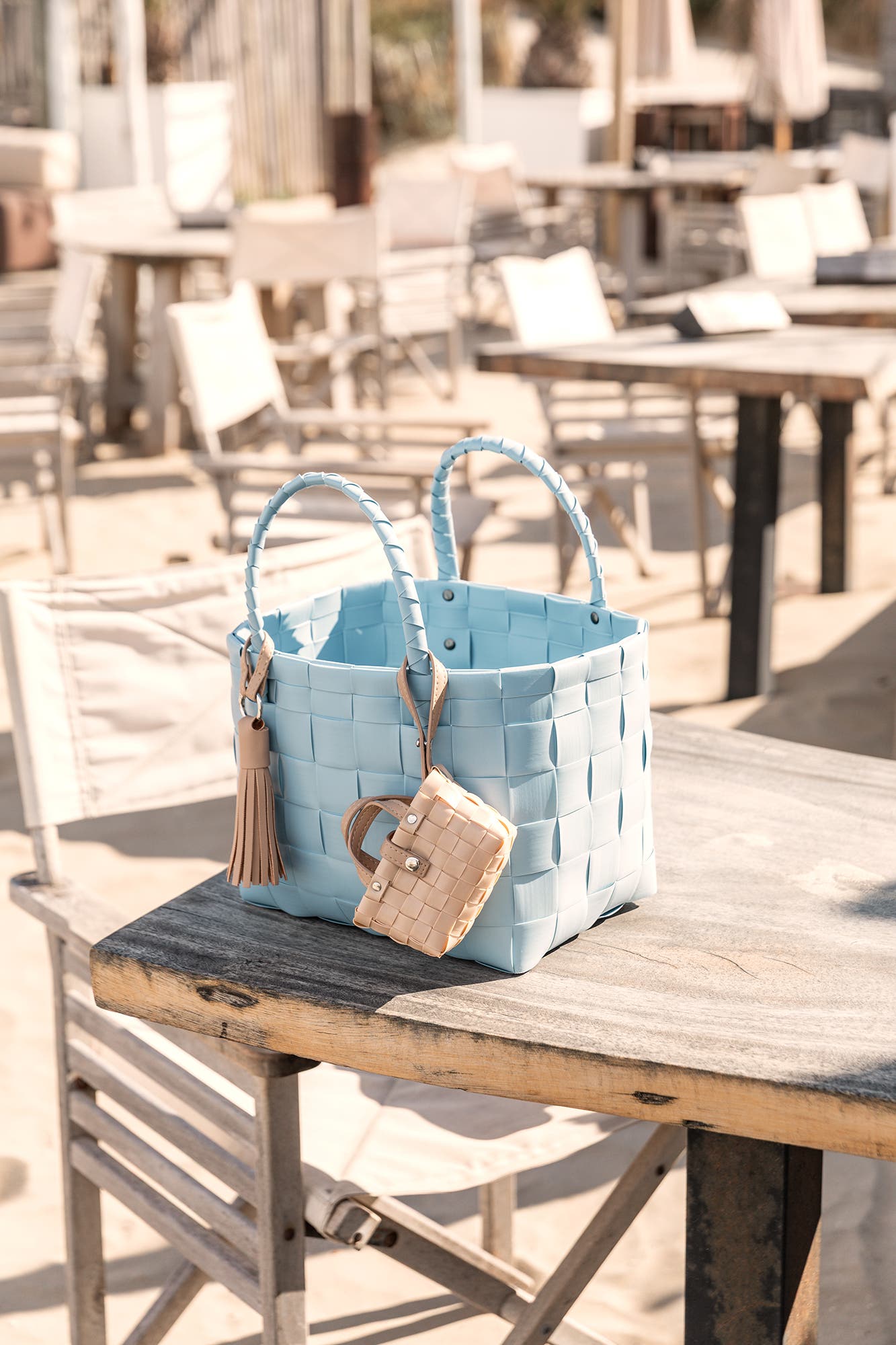 Mini Paris Recycled Plastic Tote Bag, Alternate, color, Faded Blue