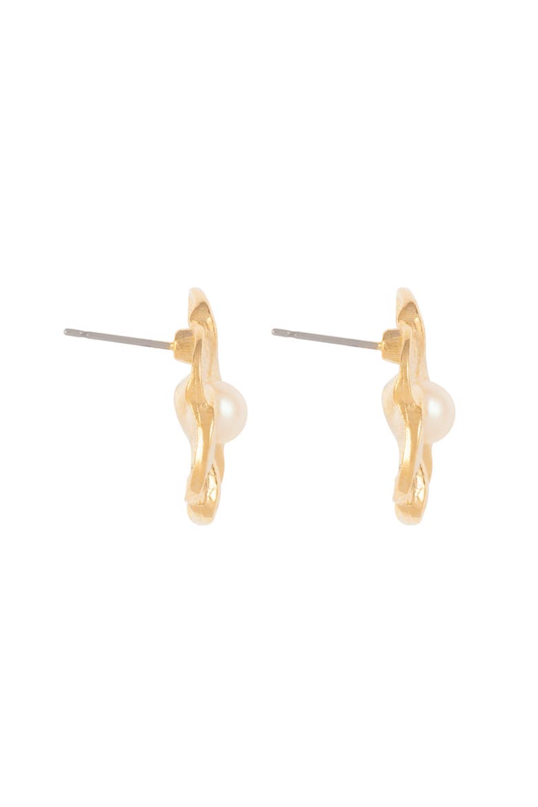 1980s Vintage Faux Pearl Floral Earrings, Alternate, color, Faux Pearl