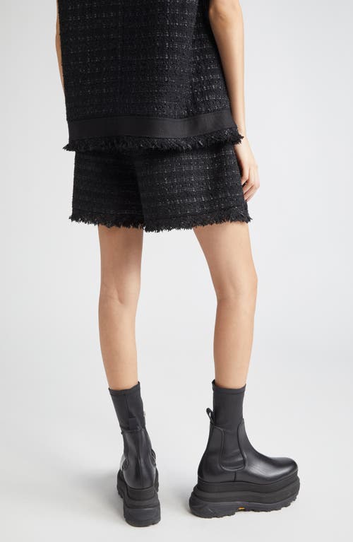Sacai Mixed Media Denim & Tweed Shorts