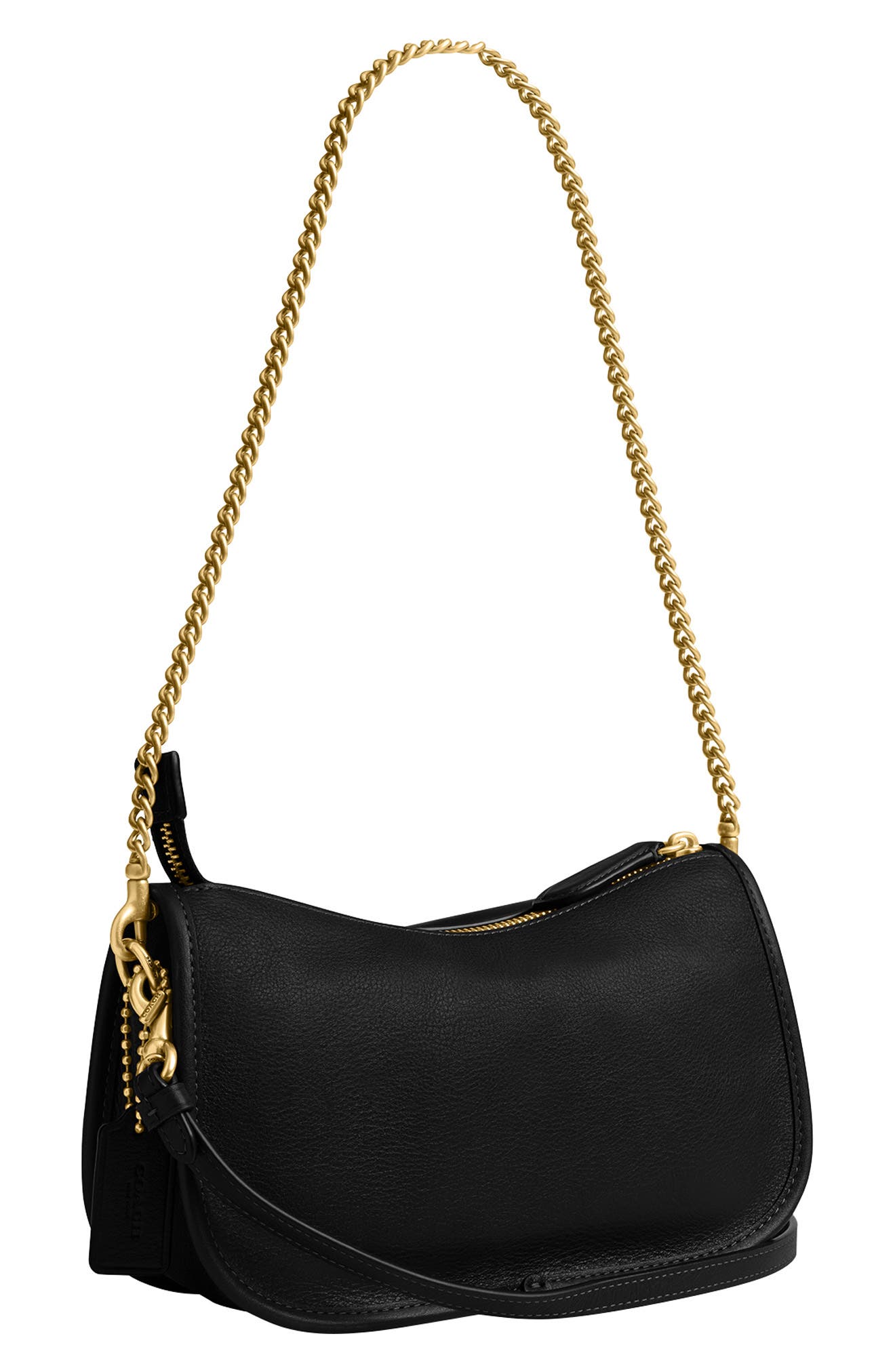 COACH Waverly Twin Turnlock Leather Shoulder Bag, Alternate, color, 