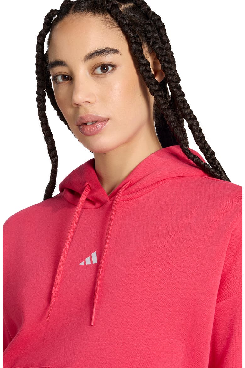 Essentials French Terry Hoodie, Alternate, color, POWER PINK/ WHITE