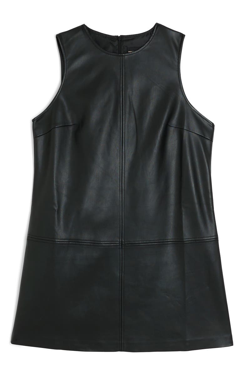 River Island Sleeveless Faux Leather Shift Dress, Alternate, color,