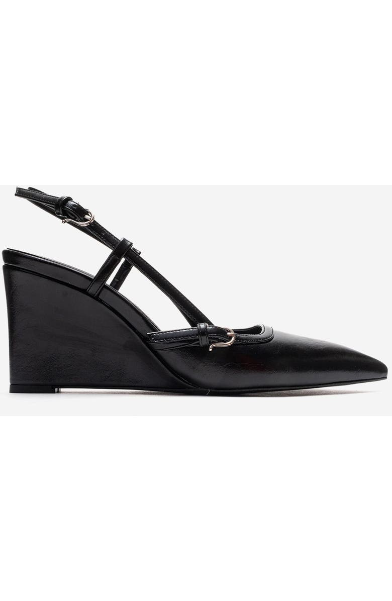Prologue Shoes Celia Pointed Toe Wedge Pump, Alternate, color, Black