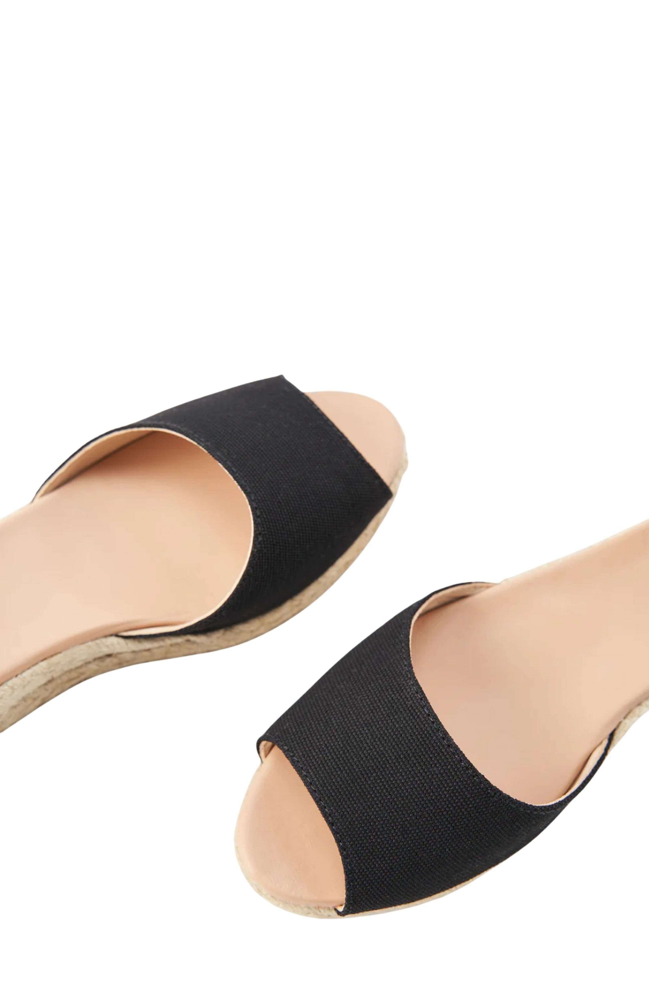 Cavall Canvas Espadrille Sandal Wedges, Alternate, color, Black