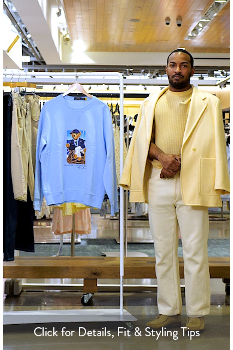 Polo Bear Cotton Fleece Crewneck Sweatshirt video