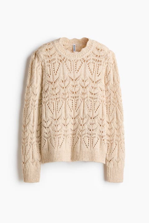 Pointelle-knit Jumper