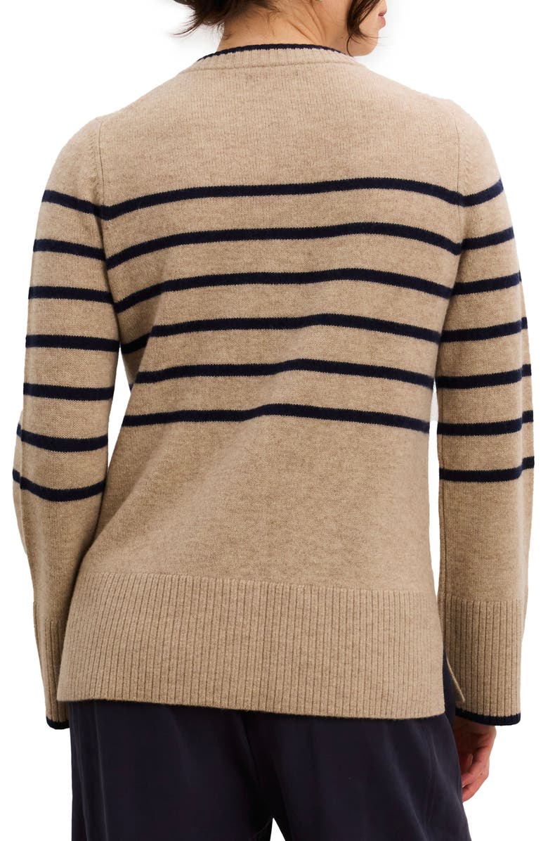 HATCH The Celine Contour Cardigan, Alternate, color, Oat/Navy