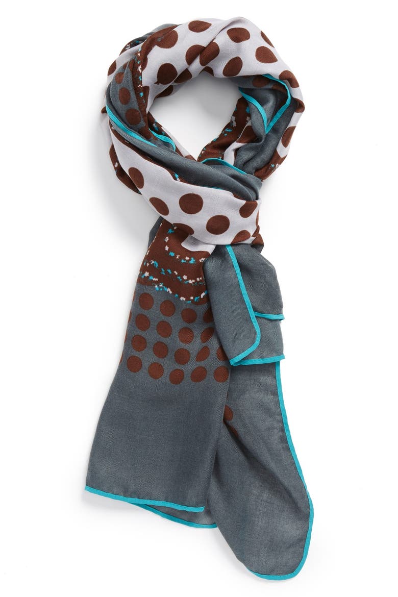 'Pretty Polka Dot' Scarf, Main, color, GREY