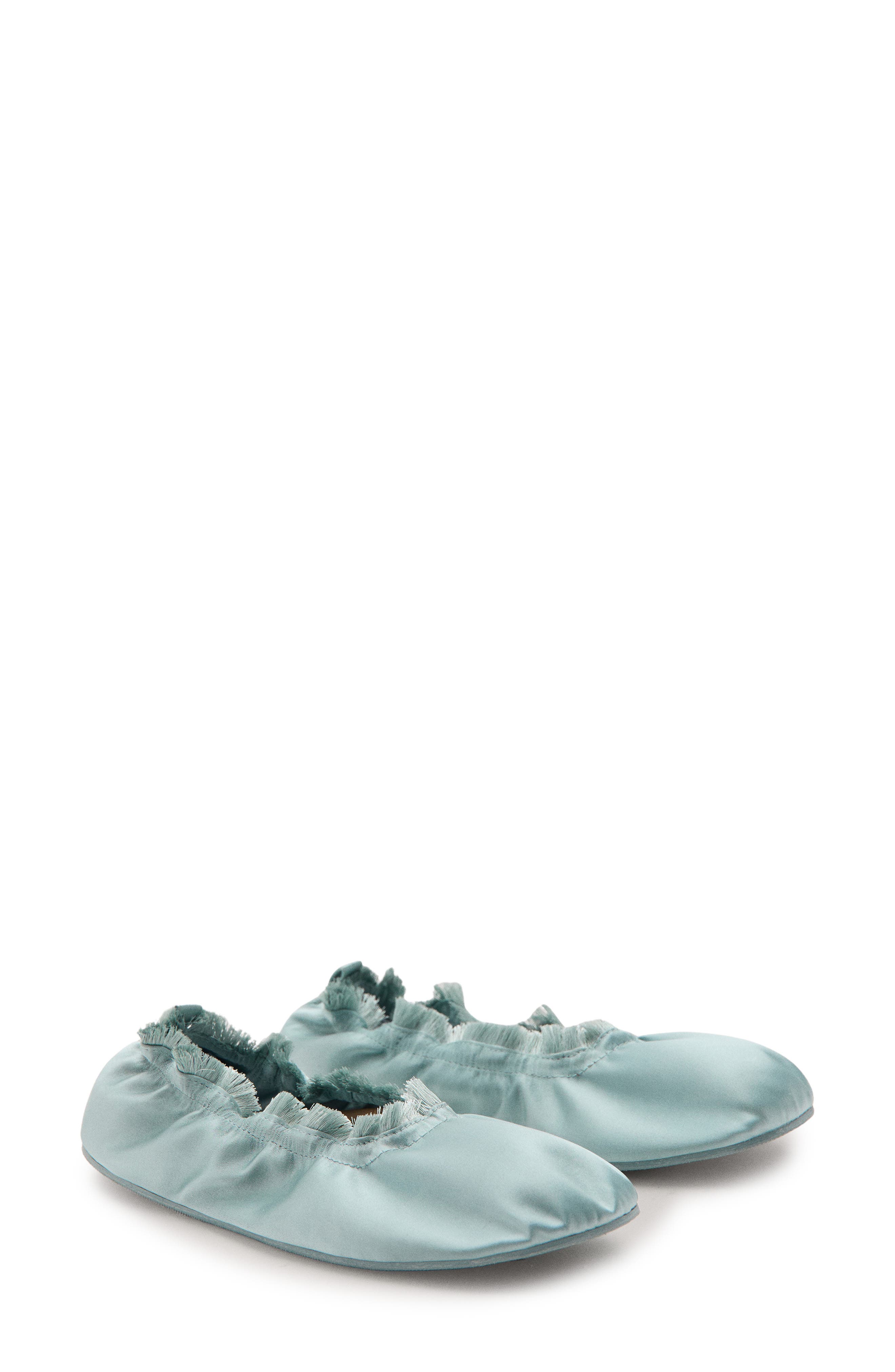 MANGO Satin Ballet Flat, Main, color, Blue