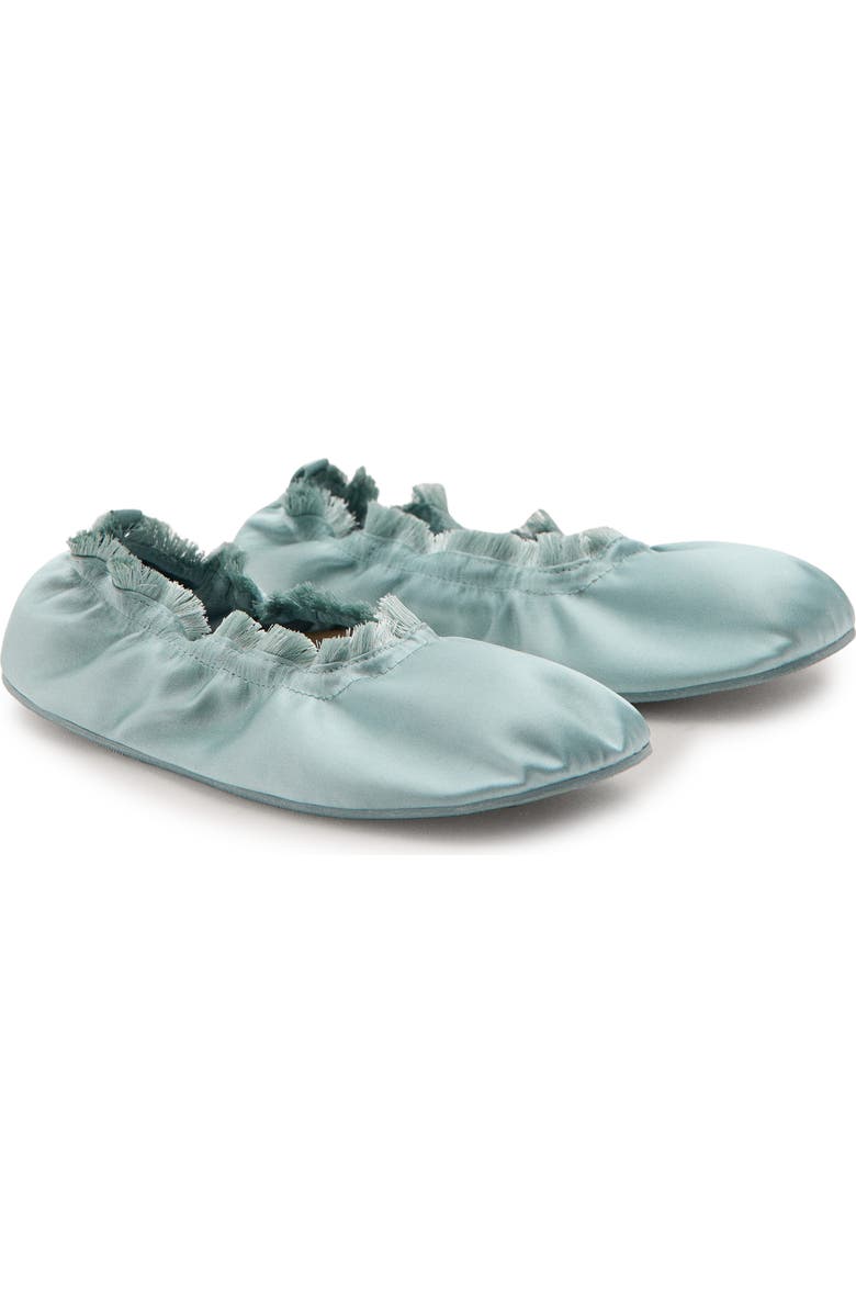 MANGO Satin Ballet Flat, Main, color, Blue