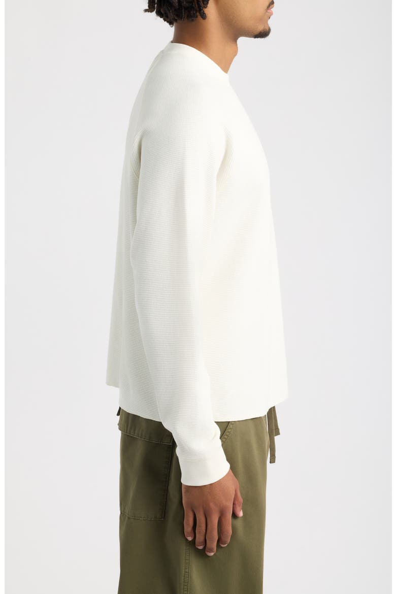 Boxy Thermal Cotton Blend Long Sleeve T-Shirt, Alternate, color, IVORY EGRET