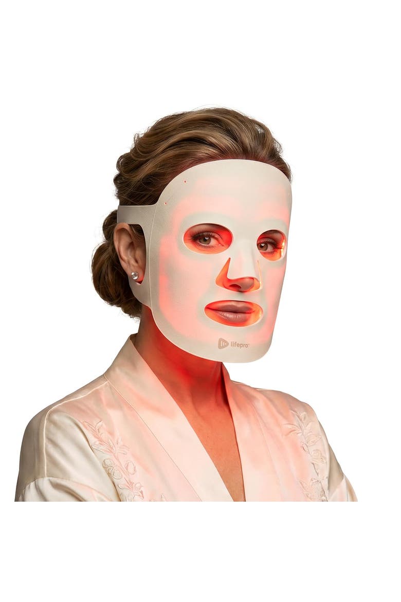 Silicone LED Face Mask Redlight therapy with RBG light Portable LED mask, Main, color, White