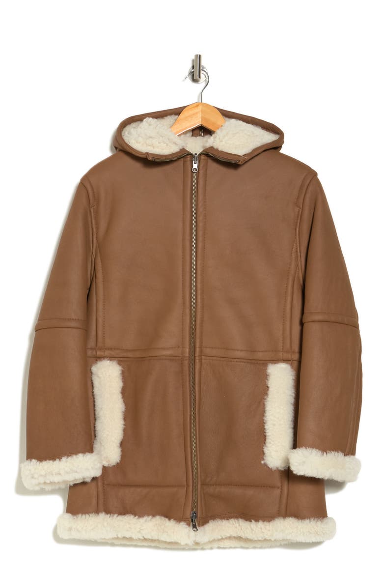 Reversible Genuine Shearling Lined Jacket, Alternate, color, PEARL/MOJAVE