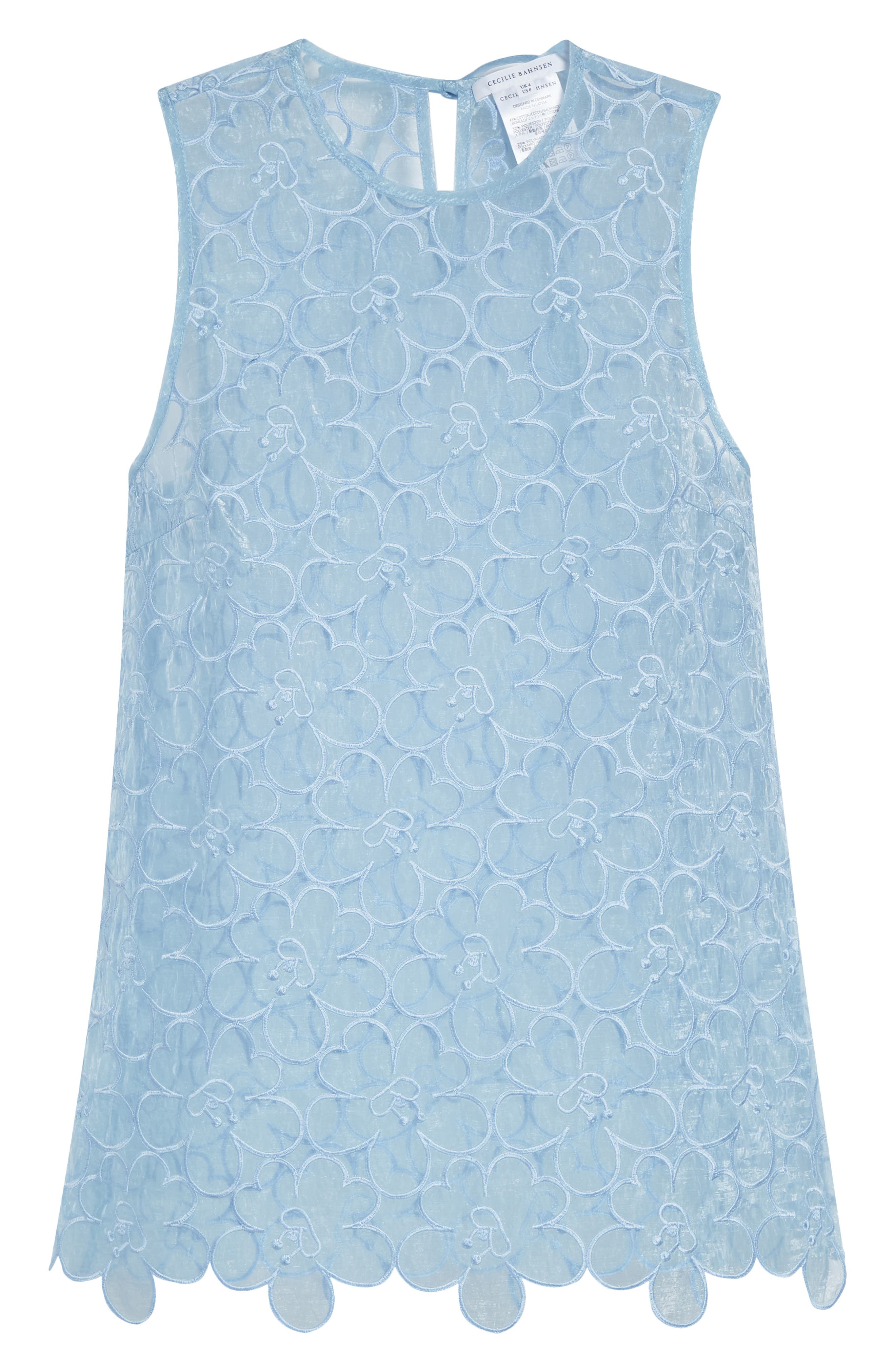 cecilie bahnsen 花モチーフ　トップス Cecilie Bahnsen Cerise Floral Embroidered Organza Top (Women