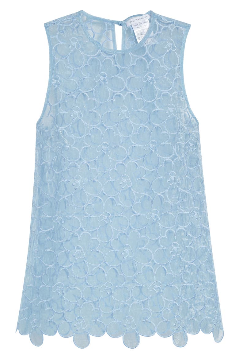 Cerise Floral Embroidered Organza Top, Alternate, color, LIGHT BLUE FELICIA EMBROIDERY