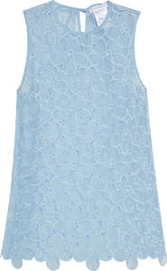 Cecilie Bahnsen Cerise Floral Embroidered Organza Top