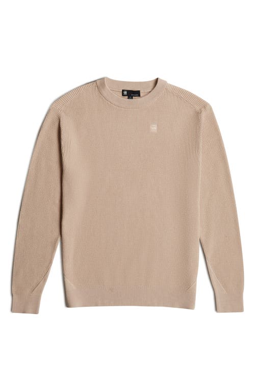 G-star Serrated Organic Cotton Crewneck Sweater In Linen