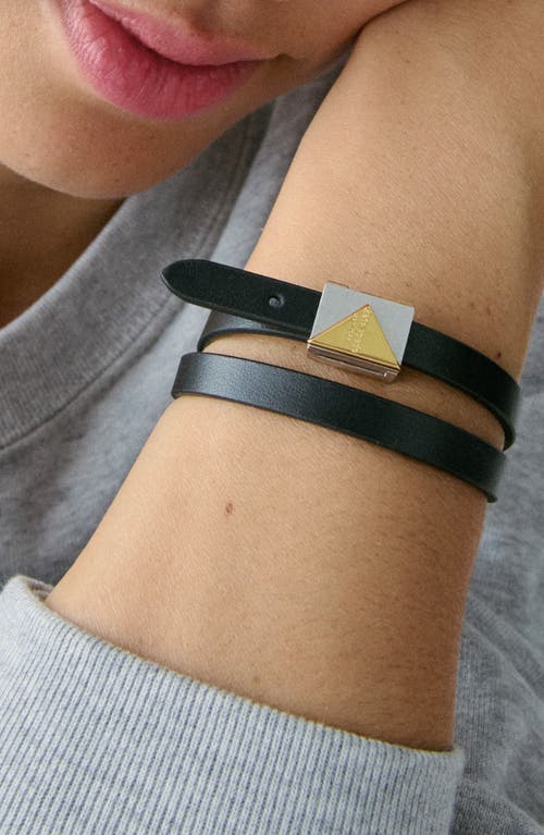 Kate Spade New York Deco Leather Wrap Bracelet In Black
