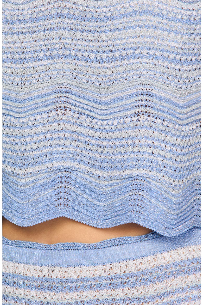 Cropped decorative knit top, Alternate, color, Sky blue