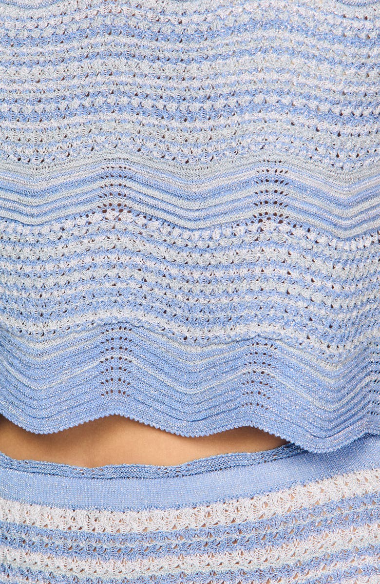 SANDRO Cropped decorative knit top, Alternate, color, Sky Blue