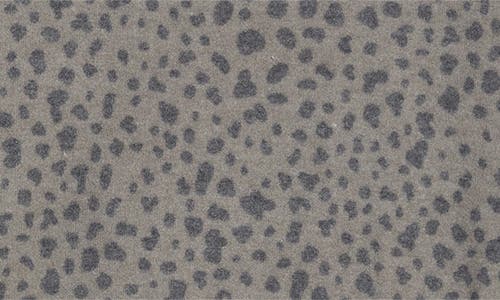 Loveappella Brushed Animal Print Long Sleeve Crewneck Top In Gray