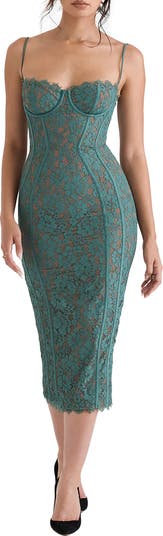mint long dress with lace WEDTREND Women Green Flower Bridesmaid Dress with Split Front A Line  Ruffled Straps Corset Long Wedding Party Dress