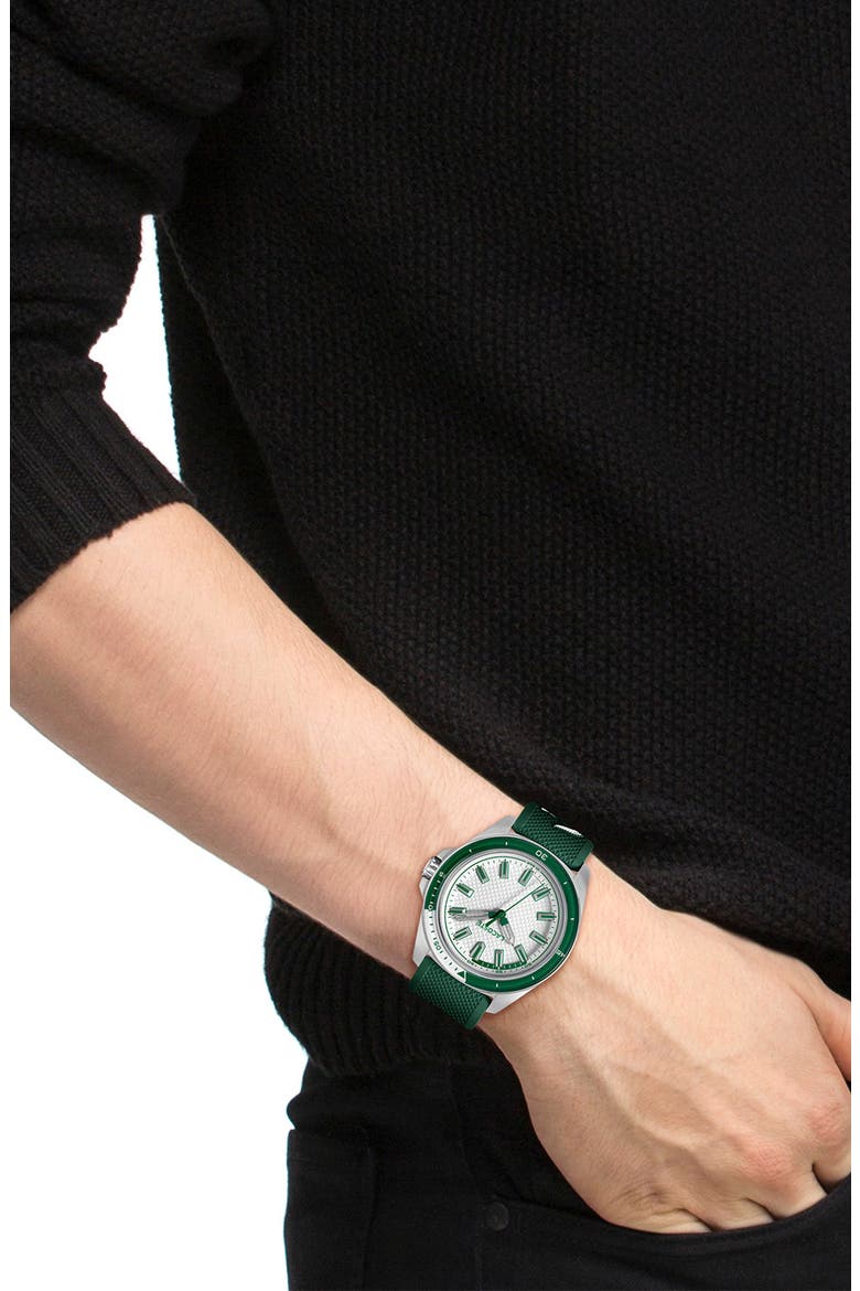 Capbreton Silicone Strap Watch, 43mm, Alternate, color, WHITE