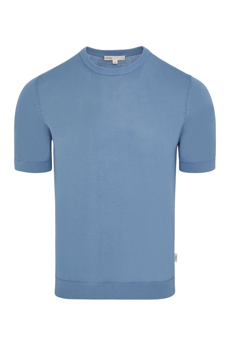 Mercerized Cotton Knit Tee, Alternate, color, Marine