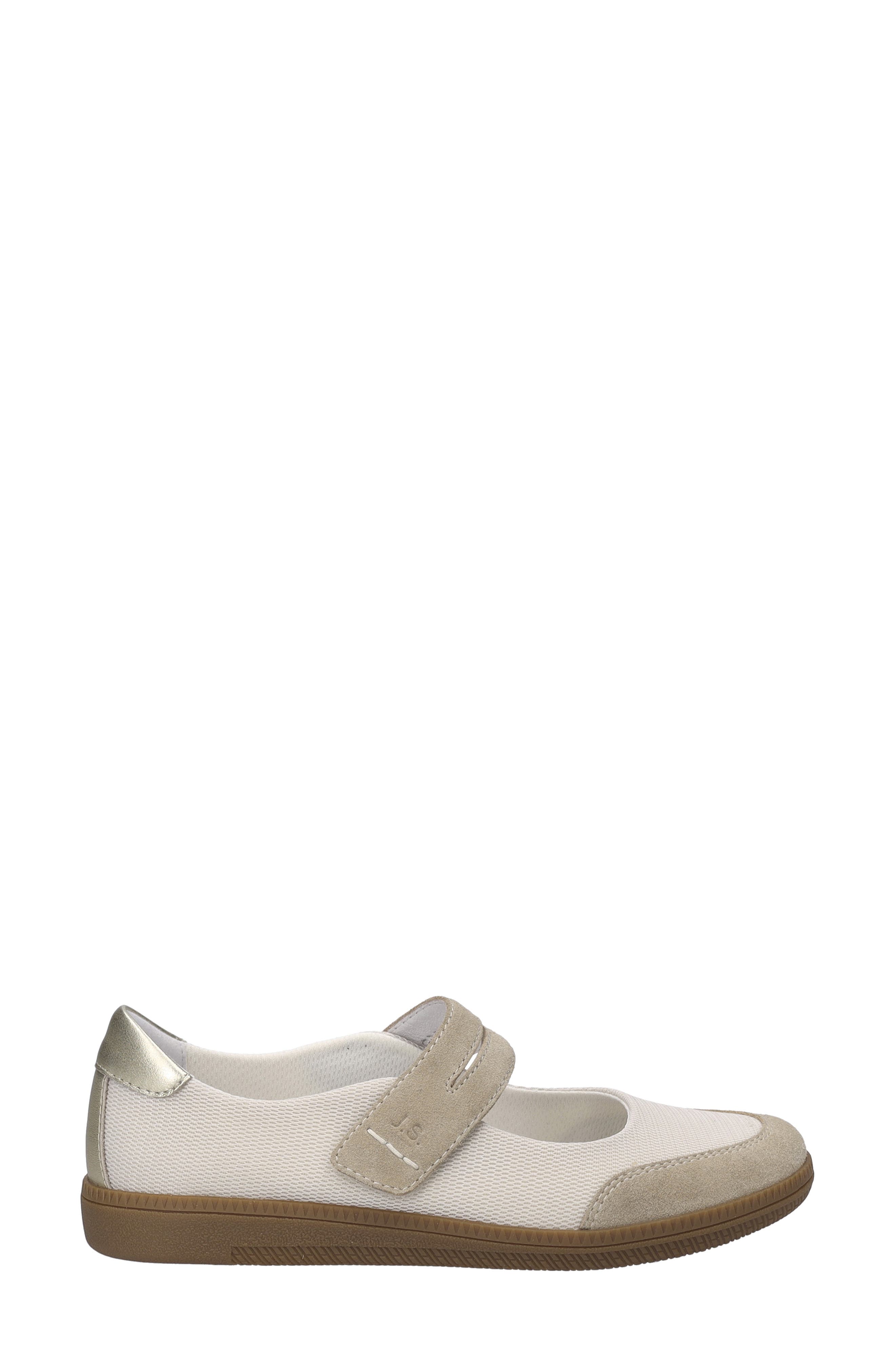 Josef Seibel Jolene Mixed Media Mary Jane Sneaker, Alternate, color, Beige Suede