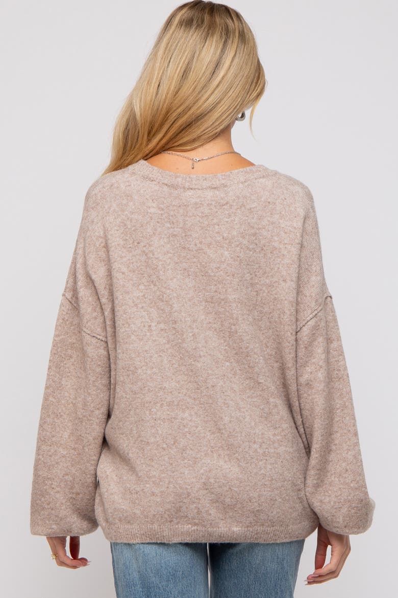 Basic Drop Shoulder Sweater, Alternate, color, Taupe