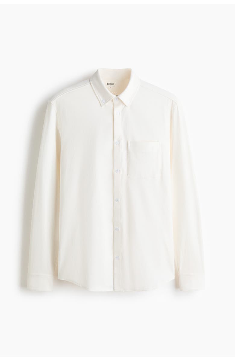 H&M Four-way Stretch Regular Fit Shirt, Main, color, White