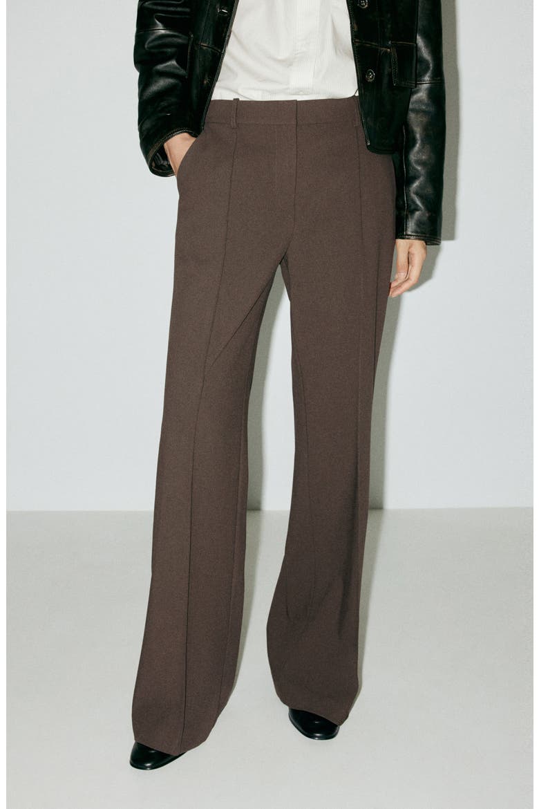 Seamed Flare Pants, Alternate, color, MEDIUM BROWN