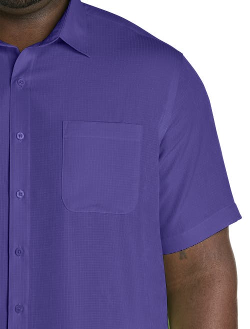 Harbor Bay By Dxl Microfiber Comfort Grid Sport Shirt