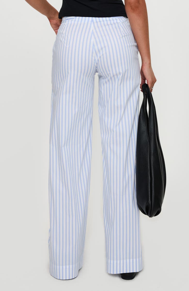 Princess Polly Collied Stripe Wide Low Rise Leg Drawstring Pants, Alternate, color, Blue