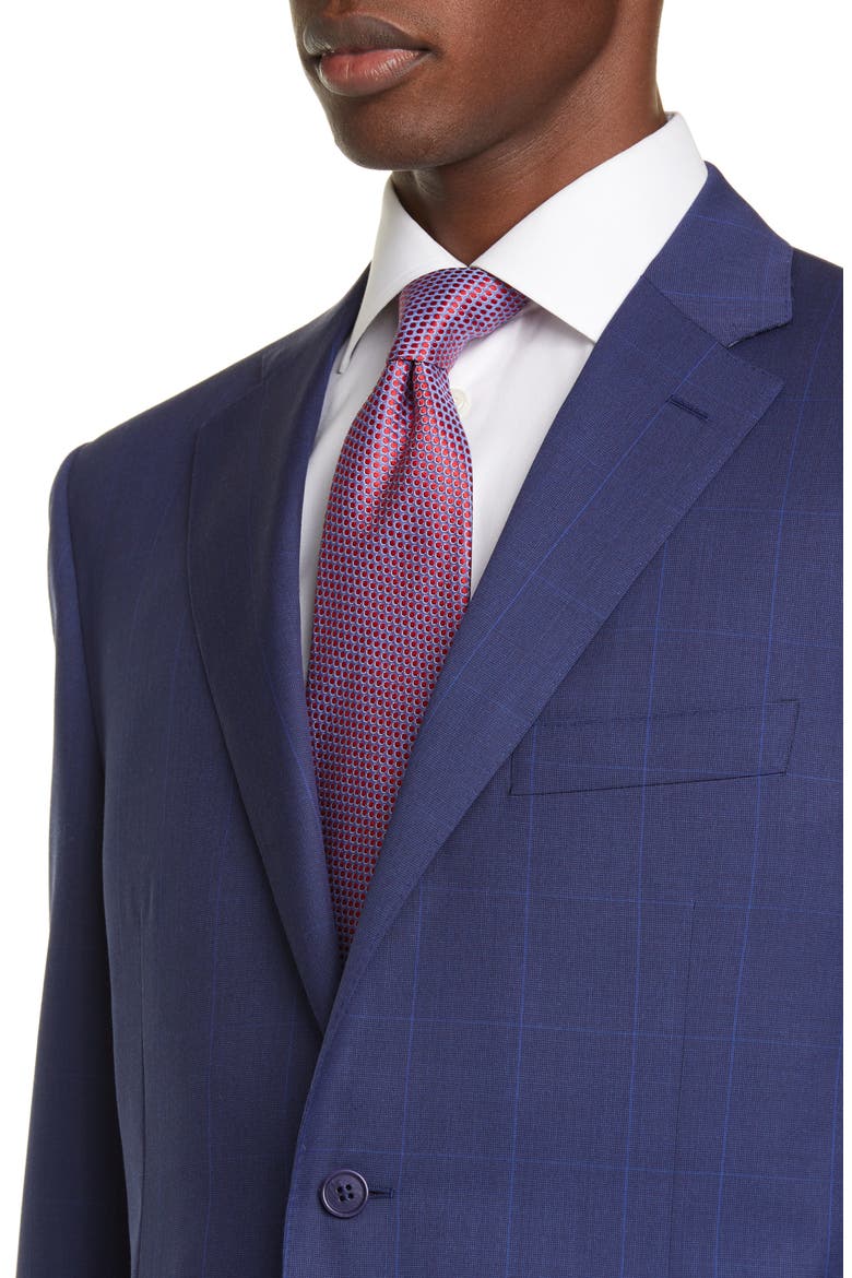 Sienna Soft Windowpane Classic Fit Wool Suit, Alternate, color, BLUE