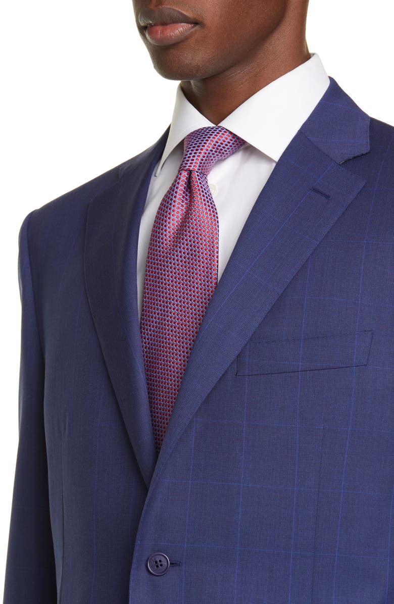 Canali Sienna Soft Windowpane Classic Fit Wool Suit, Alternate, color,