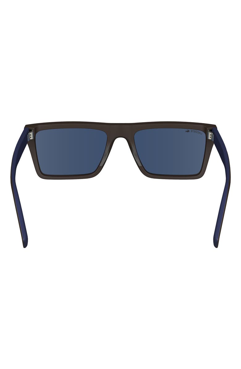 Lacoste Sport 56mm Rectangular Sunglasses, Alternate, color, Matte Brown