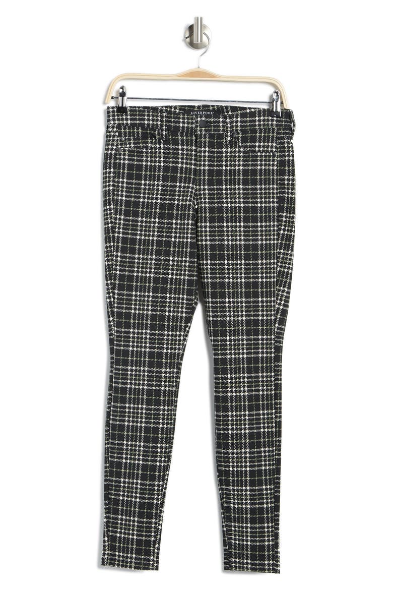 Madonna Plaid Ponte Leggings, Alternate, color, BLACK/ OLIVE GLEN