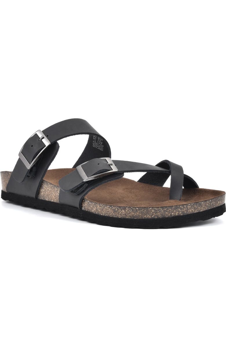 White Mountain Footwear Gracie Double Buckle Sandal, Main, color,