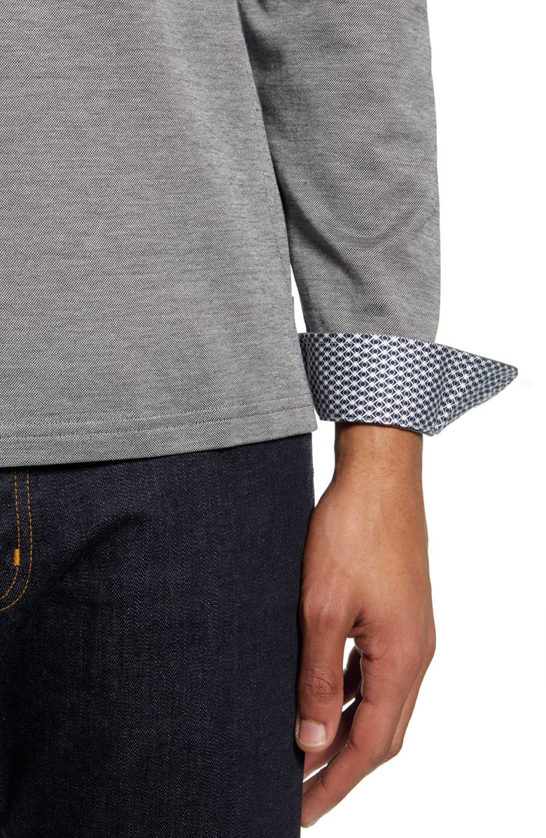 Ted Baker London Amuse Long Sleeve Piqué Polo, Alternate, color, 