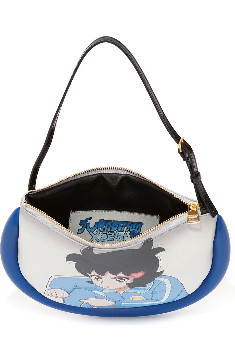 JW Anderson x 'Run Hany' Bumper Moon Leather Shoulder Bag, Alternate, color,